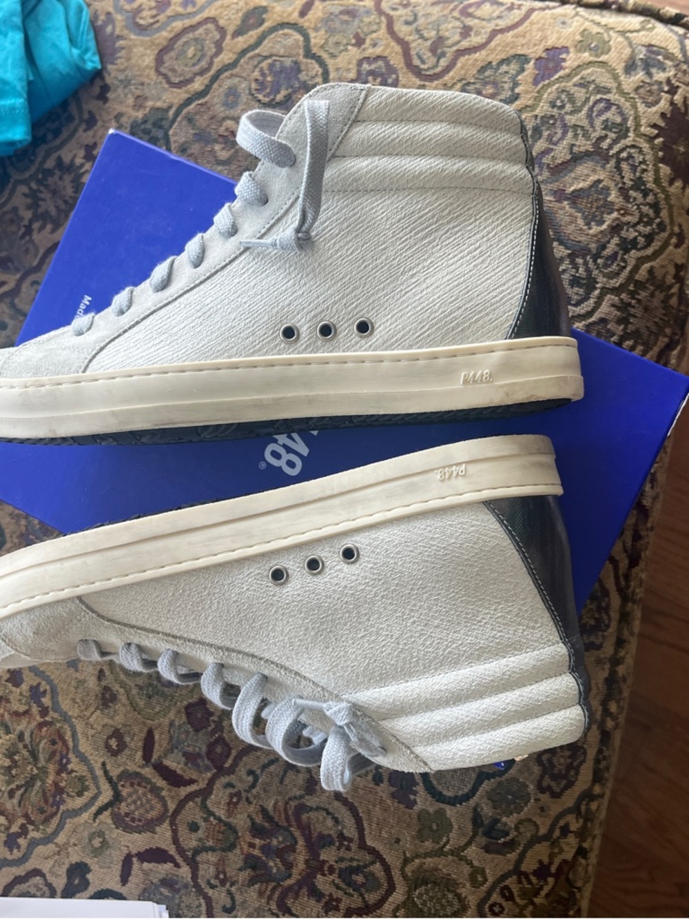 New in box P448 Skate Leather High Top Zip Sneakers 40/Size 10 - Picture 2 of 5